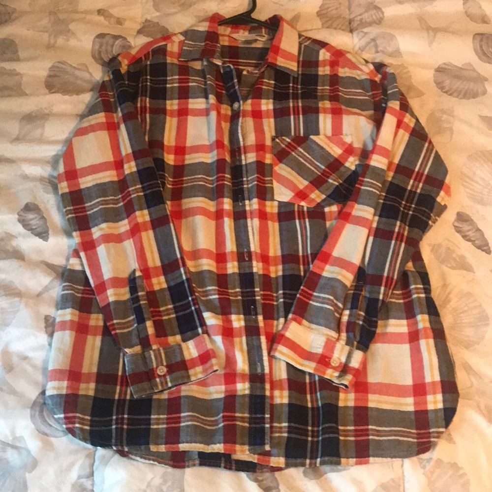 Plaid thin button down